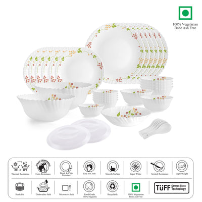 Dazzle Series 35 Pieces Opalware Dinner Set for Family of 6
