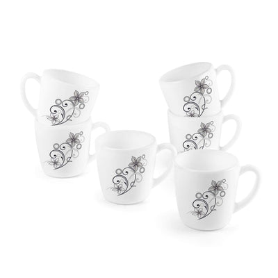 Imperial Camber Black Ricca Mugs, 6 Pieces