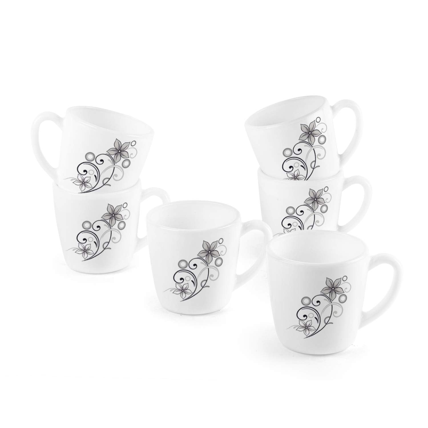 Imperial Camber Black Ricca Mugs, 6 Pieces