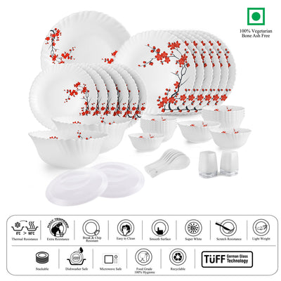Dazzle Series 37 Pieces Opalware Dinner Set for Family of 6