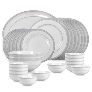 Feather Series 27 Pieces Opalware Dinner Set for Family of 6