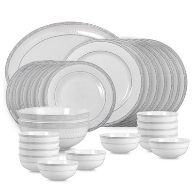 Feather Series 27 Pieces Opalware Dinner Set for Family of 6