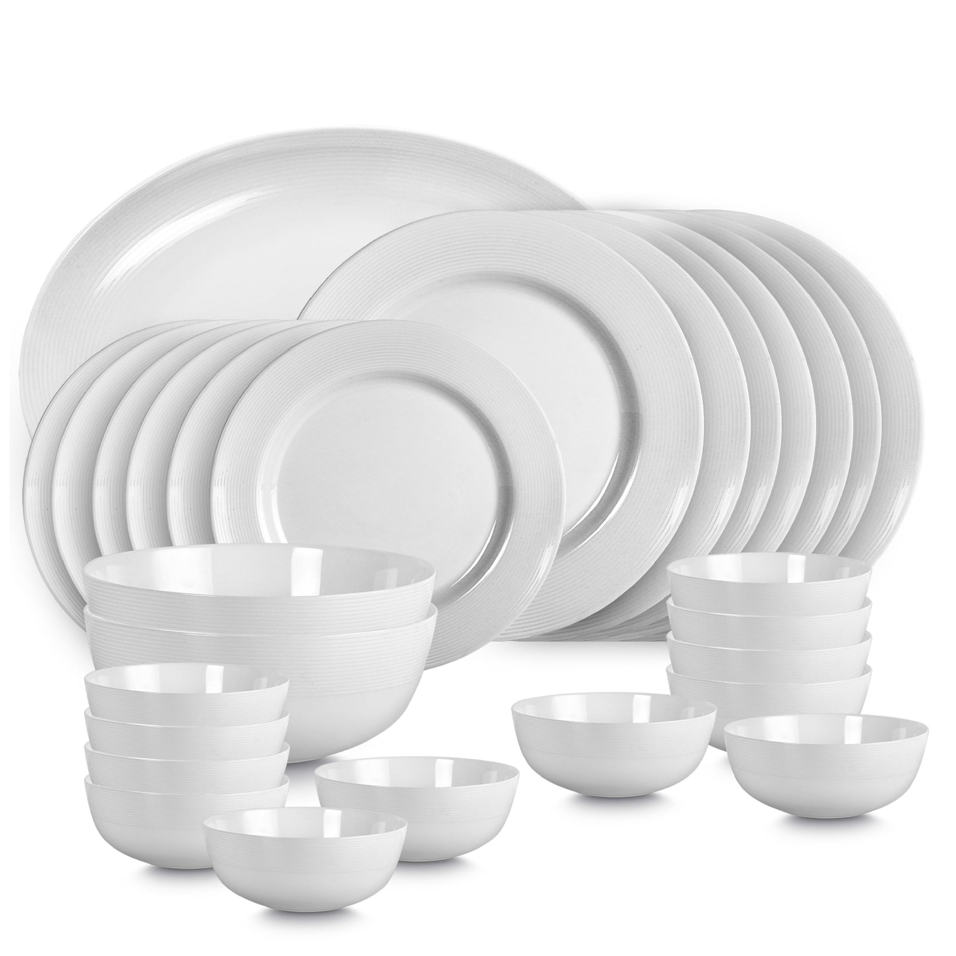 Feather Series 27 Pieces Opalware Dinner Set for Family of 6