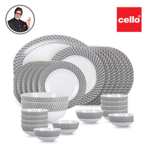 Feather Series 27 Pieces Opalware Dinner Set for Family of 6