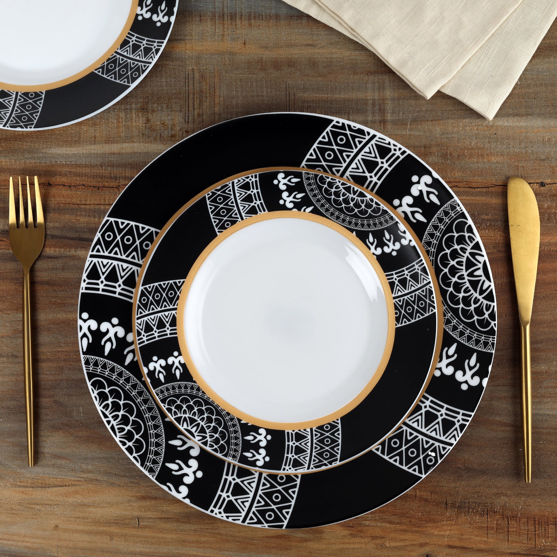 Feather Series 27 Pieces Opalware Dinner Set for Family of 6