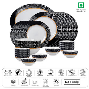 Feather Series 27 Pieces Opalware Dinner Set for Family of 6