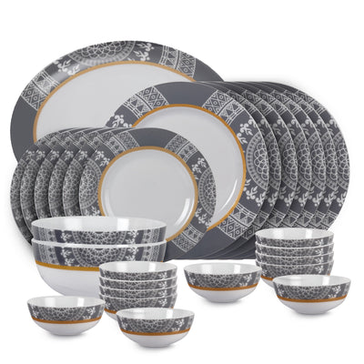 Feather Series 27 Pieces Opalware Dinner Set for Family of 6