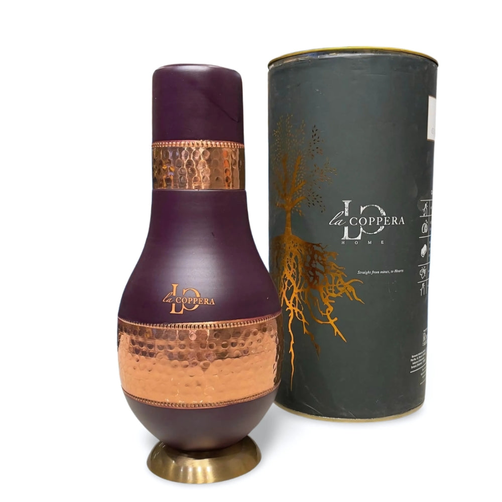 LaCoppera Copper Daffodil 1000 ML Carafe Dust Cherry with Tumbler | 1 Pc