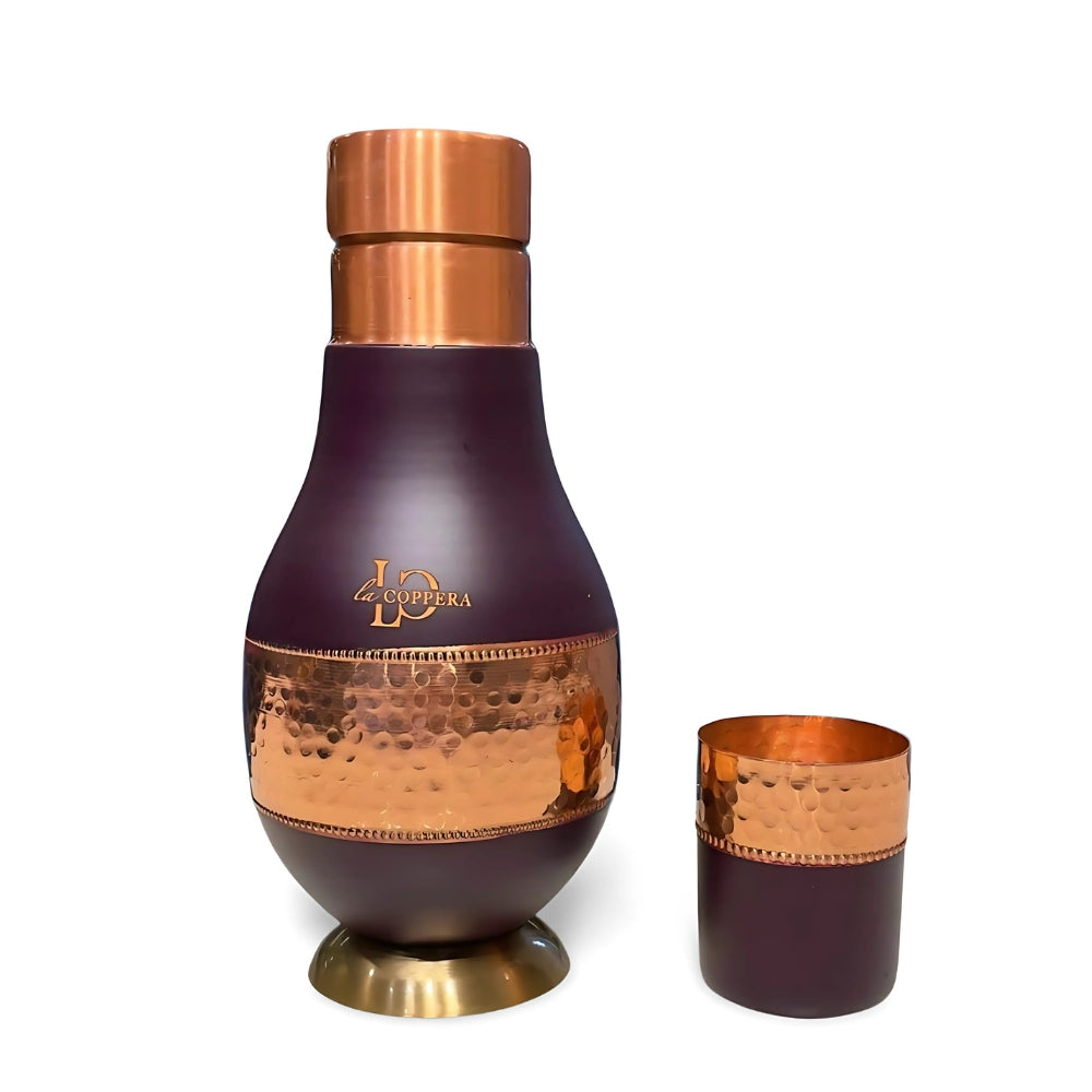 LaCoppera Copper Daffodil 1000 ML Carafe Dust Cherry with Tumbler | 1 Pc