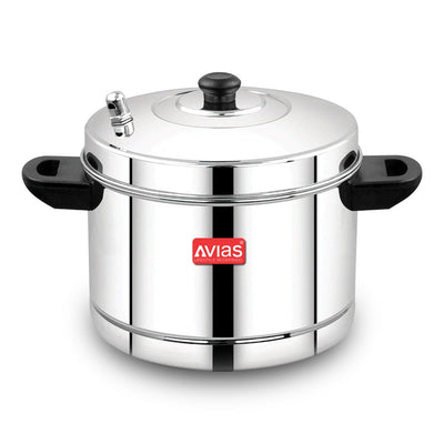 AVIAS Stainless Steel Idly Cooker | Induction And Gas Stove Base | 4 Plates