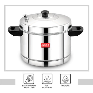 AVIAS Stainless Steel Idly Cooker | Induction And Gas Stove Base | 4 Plates