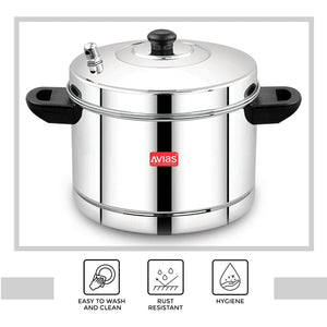 AVIAS Stainless Steel Idly Cooker | Induction And Gas Stove Base | 6 Plates