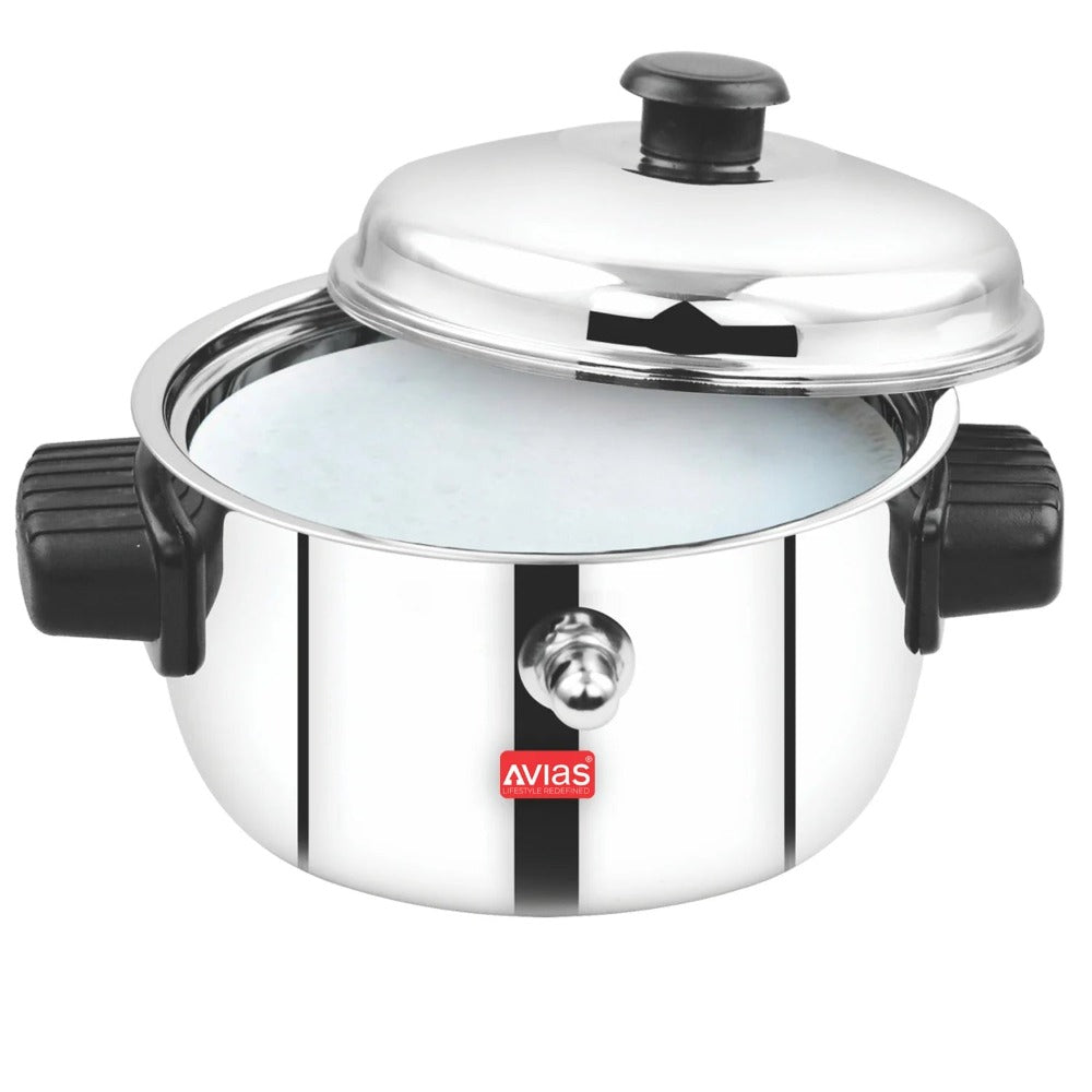 AVIAS Stainless Steel Milk Cooker | Silver | 1 Pc