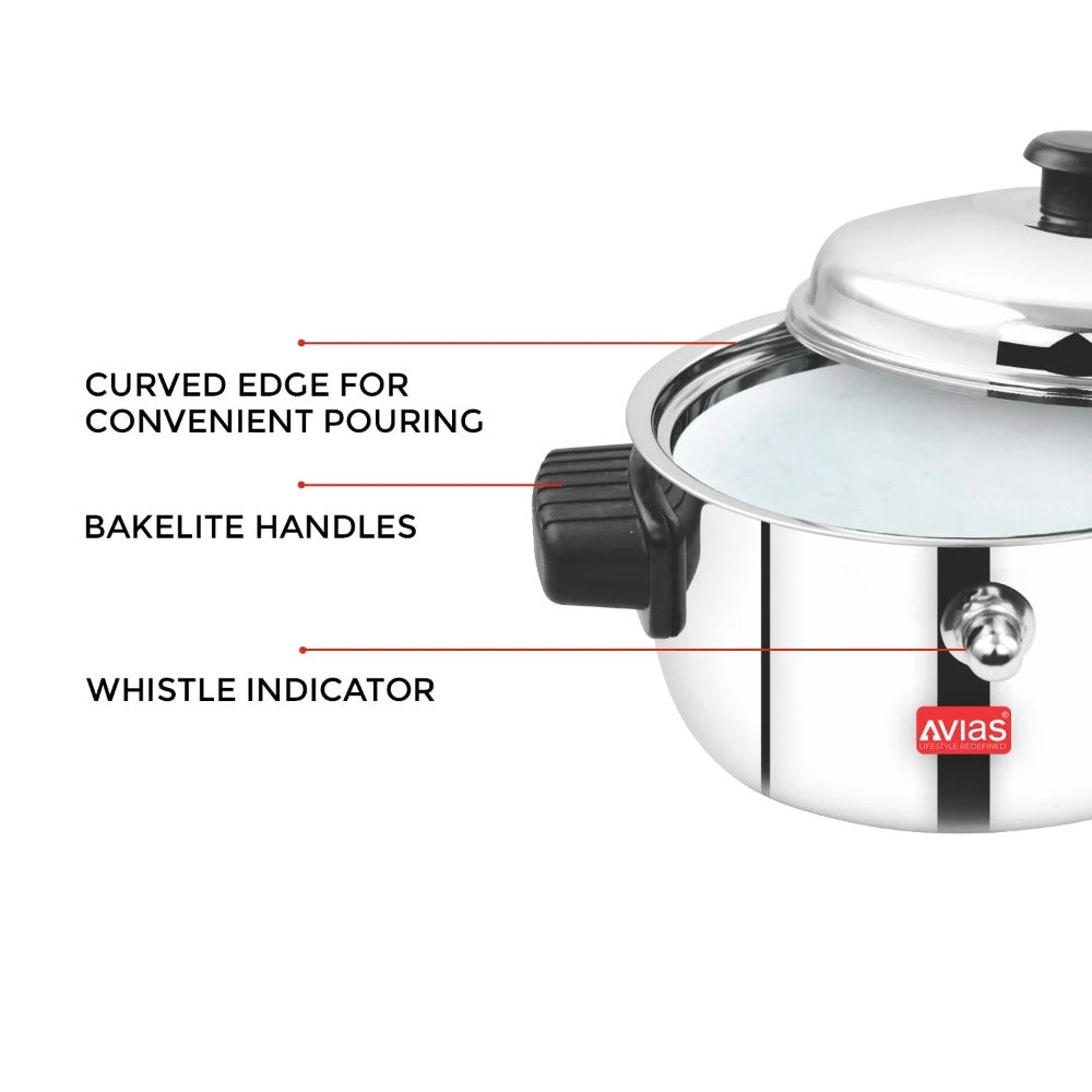 AVIAS Stainless Steel Milk Cooker | Silver | 1 Pc