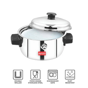 AVIAS Stainless Steel Milk Cooker | Silver | 1 Pc