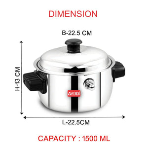 AVIAS Stainless Steel Milk Cooker | Silver | 1 Pc
