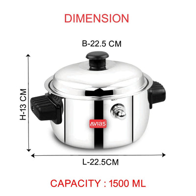 AVIAS Stainless Steel Milk Cooker | Silver | 1 Pc