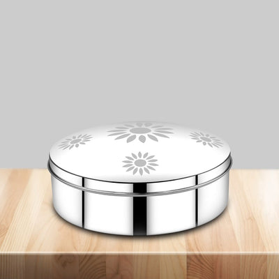 AVIAS Dome Stainless Steel Spice Box | 7 Compartments and 1 Spoon | Silver