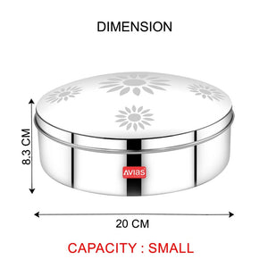 AVIAS Dome Stainless Steel Spice Box | 7 Compartments and 1 Spoon | Silver