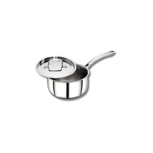 AVIAS Riara Premium Stainless Steel Tri-Ply Saucepan With Steel Lid | Gas & Induction Compatible | Silver