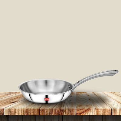 AVIAS Riara Premium Stainless Steel Tri-Ply Fry Pan | Gas & Induction Compatible | Silver