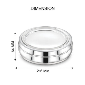 AVIAS Stainless Steel Deluxe Spice Box with Stainless Lid | 7 Compartments and 1 Spoon | Silver