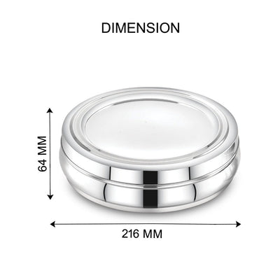 AVIAS Stainless Steel Deluxe Spice Box with Stainless Lid | 7 Compartments and 1 Spoon | Silver