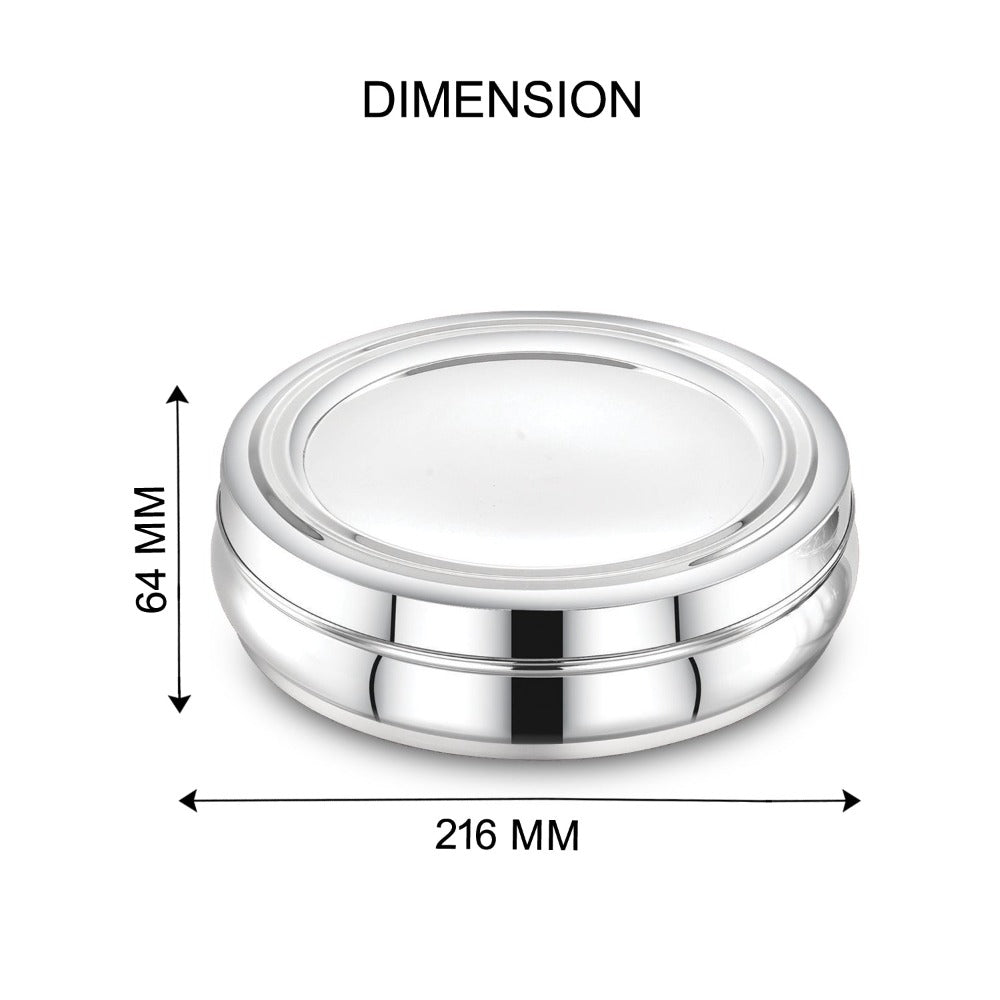 AVIAS Stainless Steel Deluxe Spice Box with Stainless Lid | 7 Compartments and 1 Spoon | Silver