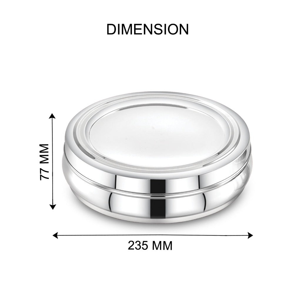 AVIAS Stainless Steel Deluxe Spice Box with Stainless Lid | 7 Compartments and 1 Spoon | Silver