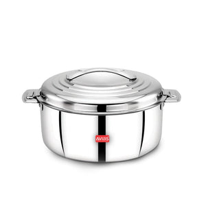 AVIAS Platina Premium Double Wall Insulated Stainless Steel Casserole | Silver | 1 Pc