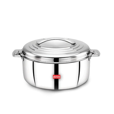 AVIAS Platina Premium Double Wall Insulated Stainless Steel Casserole | Silver | 1 Pc