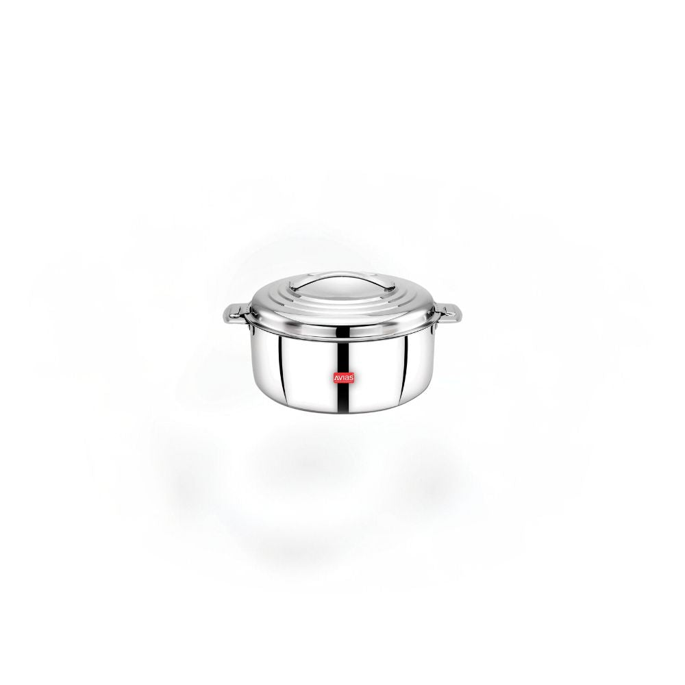 AVIAS Platina Premium Double Wall Insulated Stainless Steel Casserole | Silver | 1 Pc