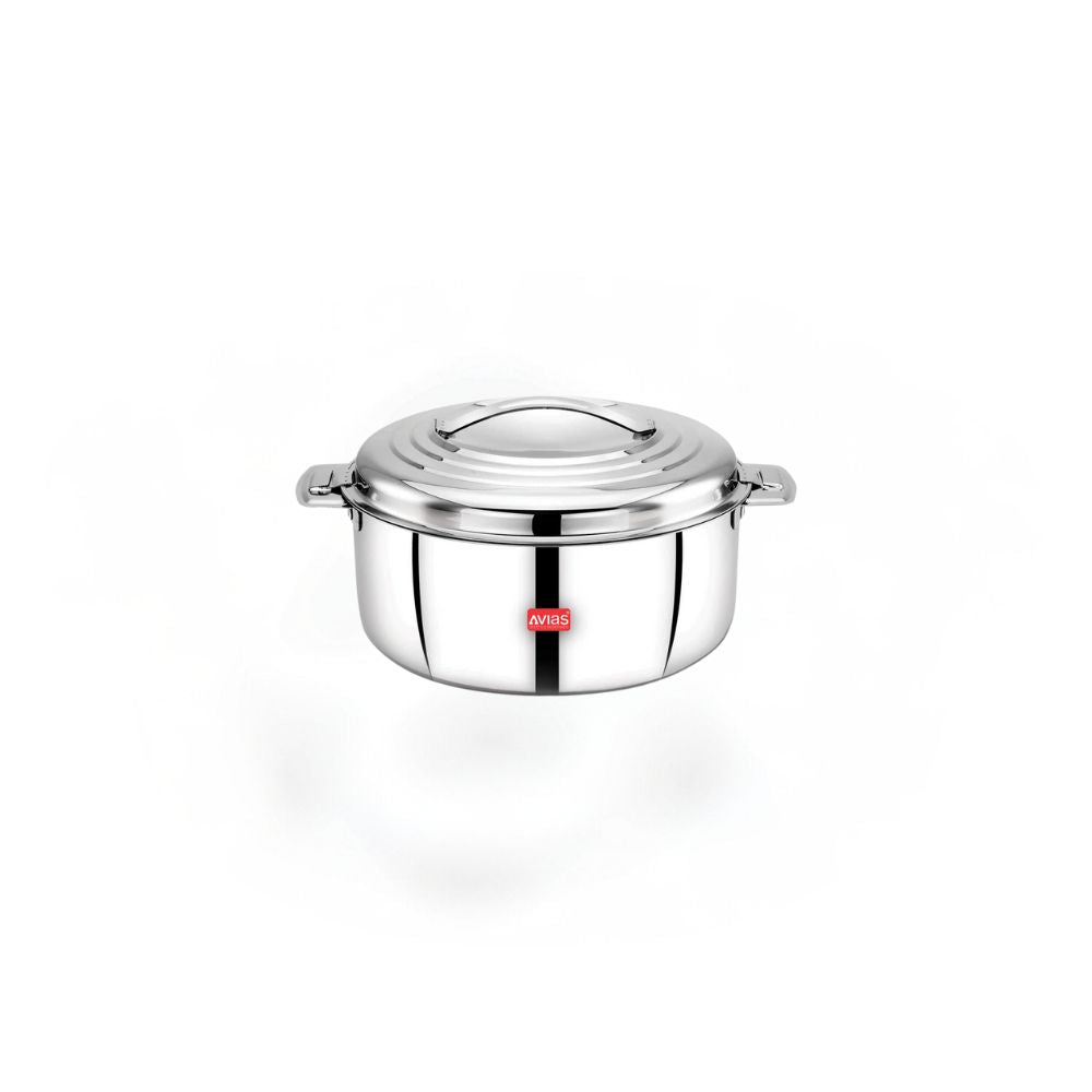 AVIAS Platina Premium Double Wall Insulated Stainless Steel Casserole | Silver | 1 Pc