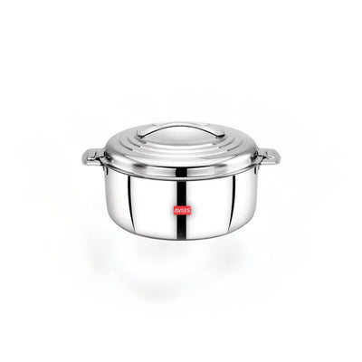 AVIAS Platina Premium Double Wall Insulated Stainless Steel Casserole | Silver | 1 Pc