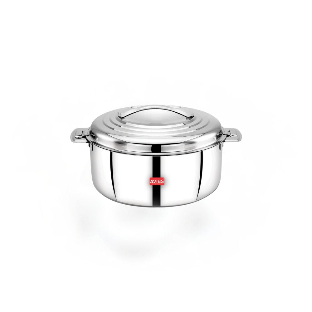 AVIAS Platina Premium Double Wall Insulated Stainless Steel Casserole | Silver | 1 Pc