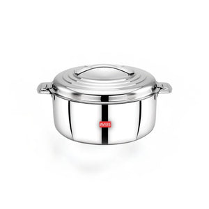 AVIAS Platina Premium Double Wall Insulated Stainless Steel Casserole | Silver | 1 Pc