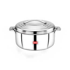 AVIAS Platina Premium Double Wall Insulated Stainless Steel Casserole | Silver | 1 Pc