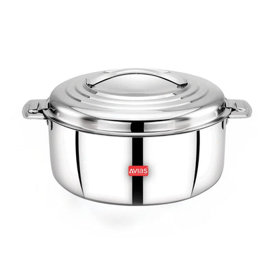 AVIAS Platina Premium Double Wall Insulated Stainless Steel Casserole | Silver | 1 Pc