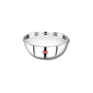 AVIAS Riara Premium Stainless Steel Tri-Ply Tasla With Steel Lid | Gas & Induction Compatible | Silver | 1 Pc