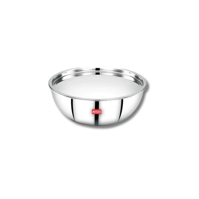 AVIAS Riara Premium Stainless Steel Tri-Ply Tasla With Steel Lid | Gas & Induction Compatible | Silver | 1 Pc