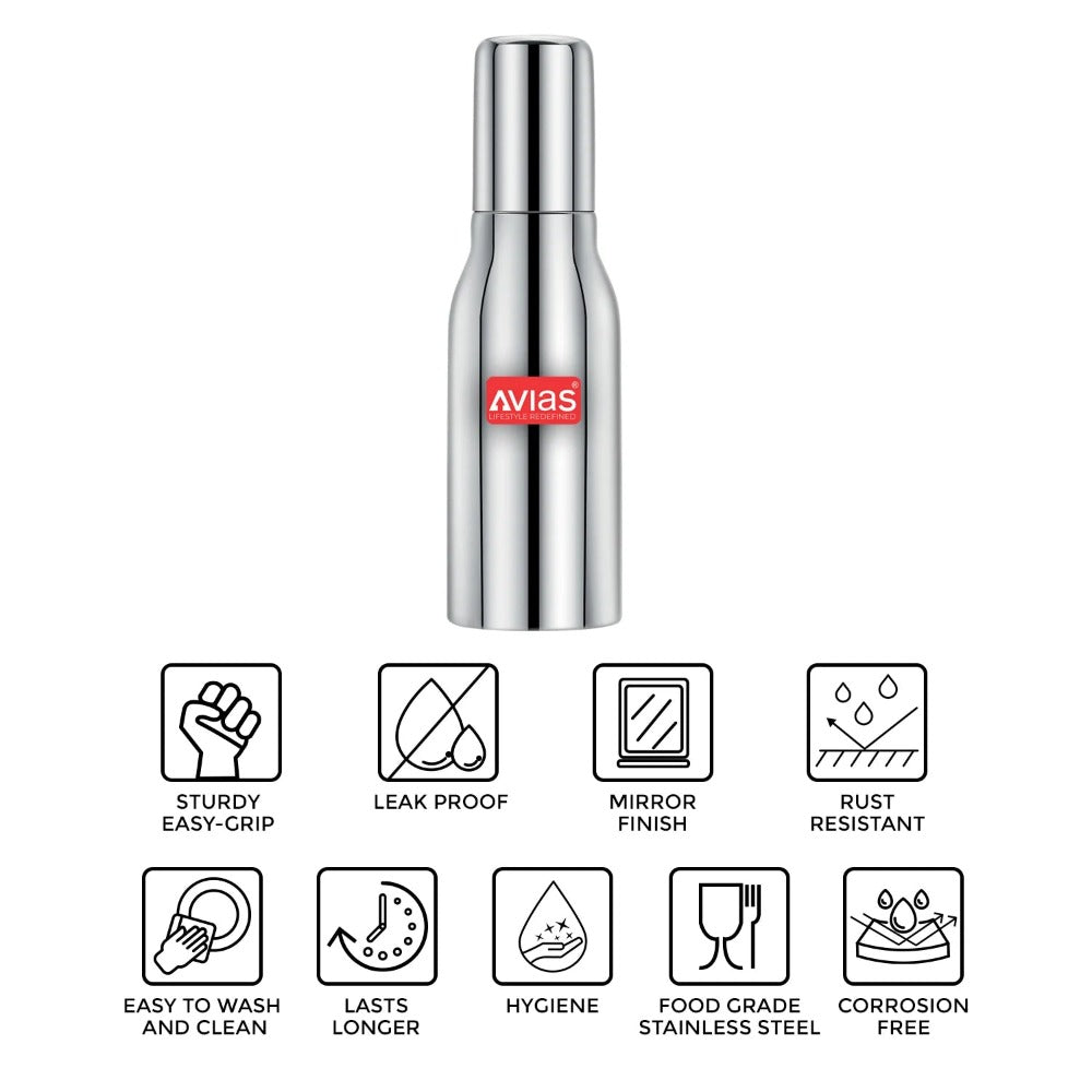 AVIAS Ezee  Stainless steel Oil Dispenser Bottle | Silver