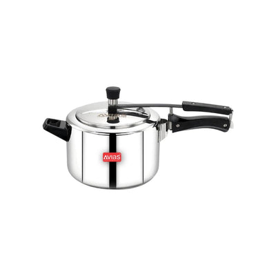 AVIAS Ceres Stainless Steel Premium Inner Lid Pressure Cooker | Gas & Induction Compatible | Silver