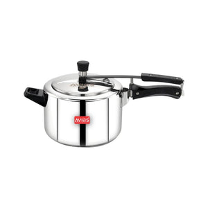 AVIAS Ceres Stainless Steel Premium Inner Lid Pressure Cooker | Gas & Induction Compatible | Silver