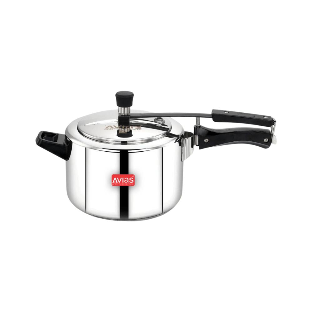 AVIAS Ceres Stainless Steel Premium Inner Lid Pressure Cooker | Gas & Induction Compatible | Silver