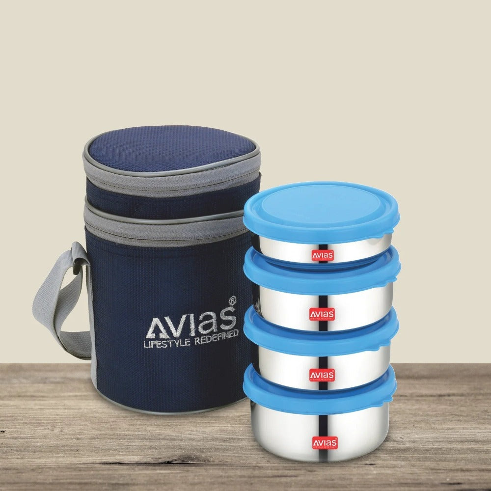 AVIAS Freshia Stainless Steel Tiffin Box with jacket | Food Grade | Light Weight