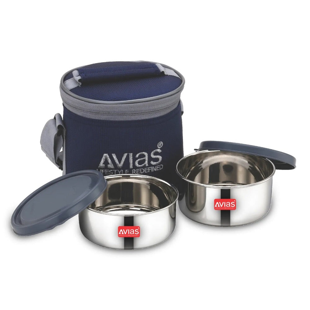 AVIAS Freshia Stainless Steel Tiffin Box with jacket | Food Grade | Light Weight
