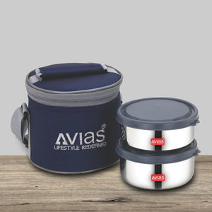 AVIAS Freshia Stainless Steel Tiffin Box with jacket | Food Grade | Light Weight
