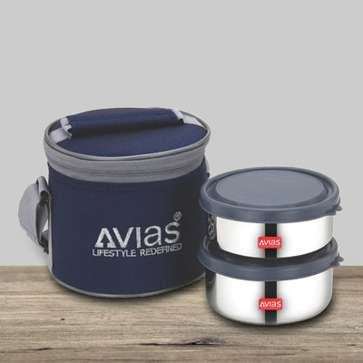 AVIAS Freshia Stainless Steel Tiffin Box with jacket | Food Grade | Light Weight