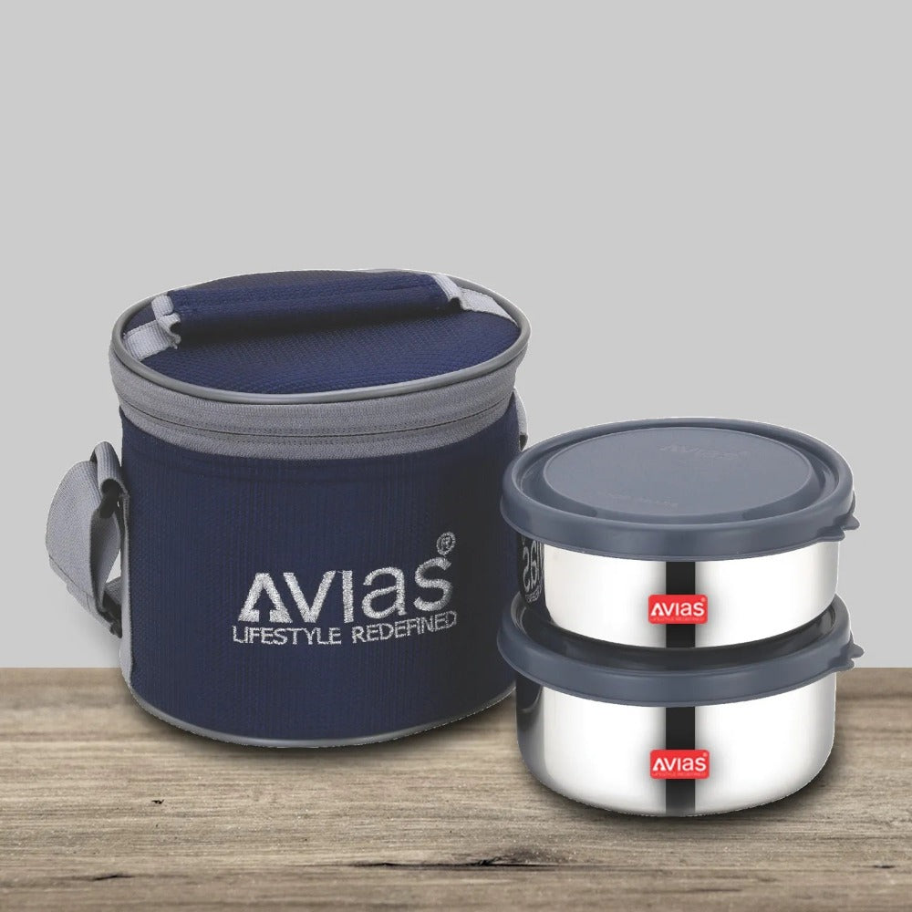 AVIAS Freshia Stainless Steel Tiffin Box with jacket | Food Grade | Light Weight