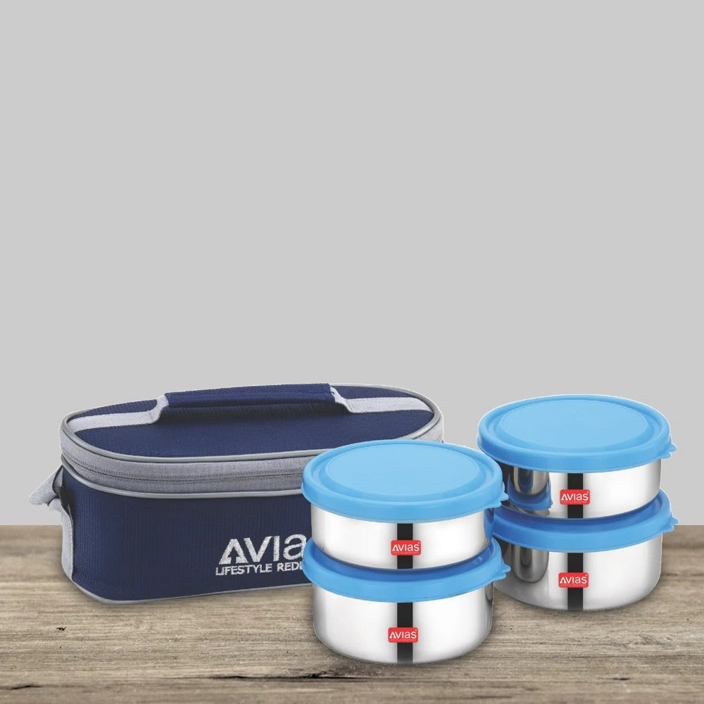 AVIAS Freshia Stainless Steel Tiffin Box with jacket (Horizontal) | Food Grade | Light Weight